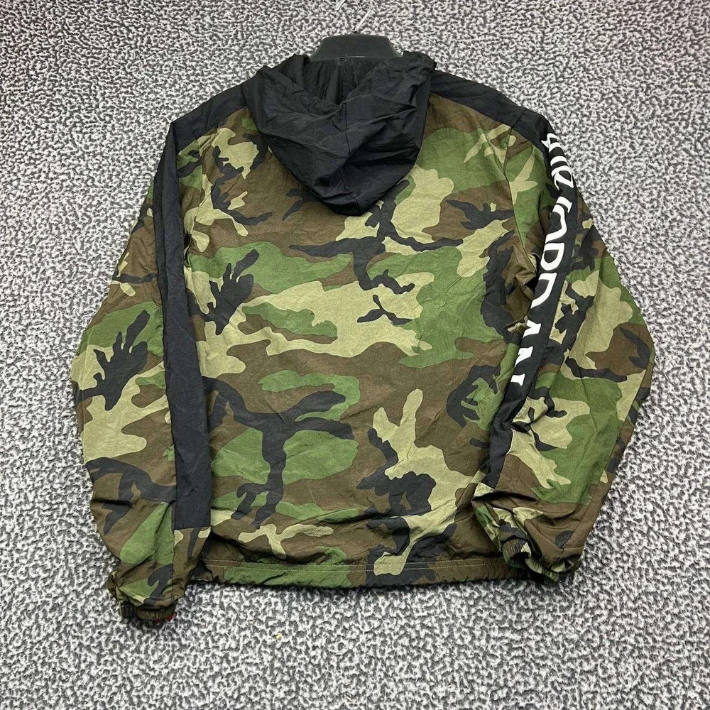 Air Jordan Windbreaker Jacket Men Small Camo Green Black Hooded Nike Full Zip S